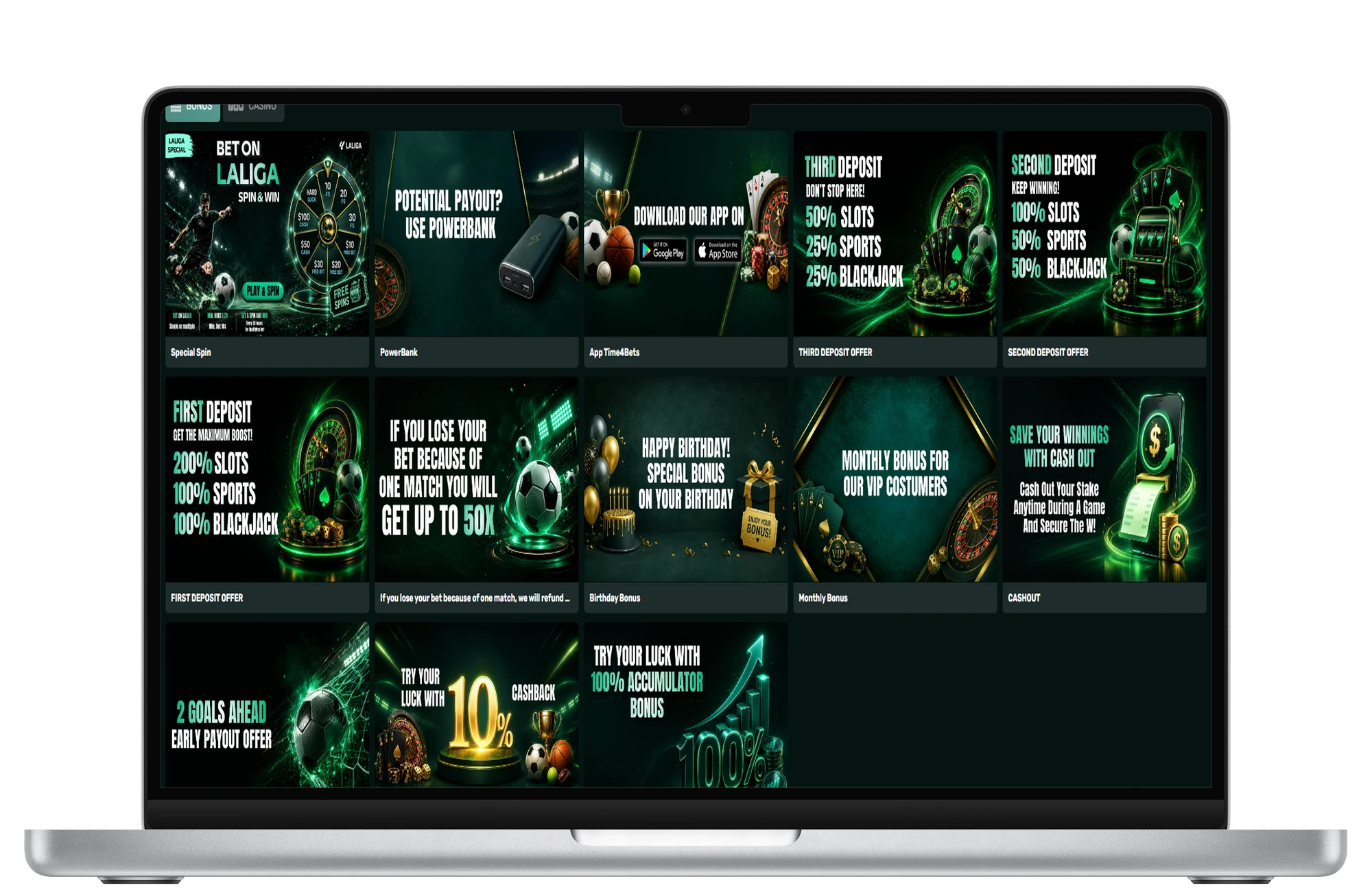 Time4Bets official payout management, PowerBank and Cashout features on MacBook Pro 14